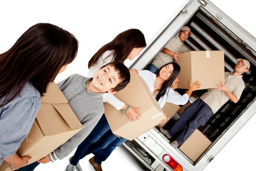 Professional man and van removal service in action