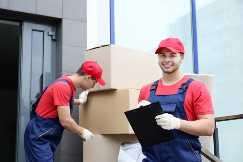 Efficient team handling furniture during move
